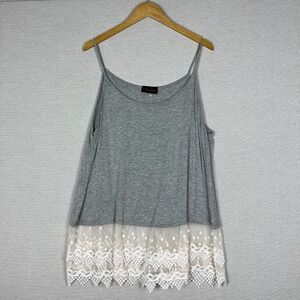 Jersey Tank Top Womens 24W Unconventional Lace Camisole Indie Sleaze Grunge